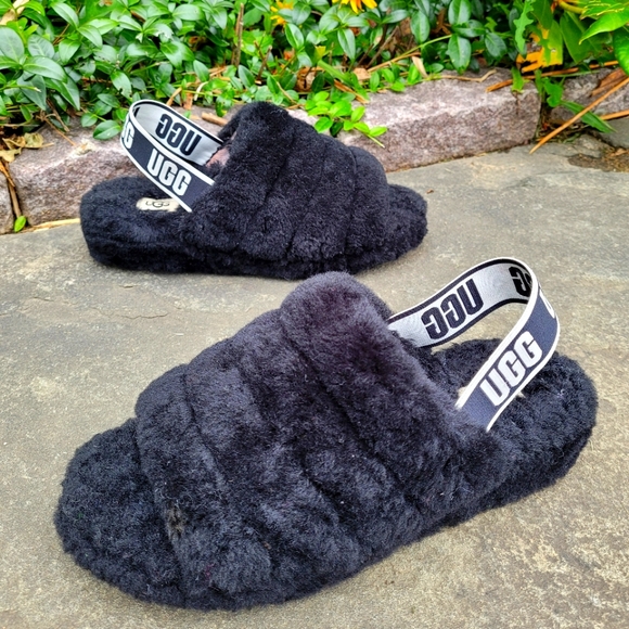 Ugg Fluff Yeah slide black
